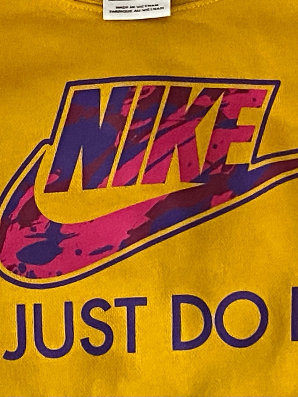 Vintage Retro Nike Just Do It Colorblock Fleece Crop Crewneck (M) - Picture 3 of 7